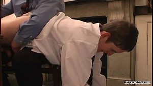 Headmaster spanks Fag.