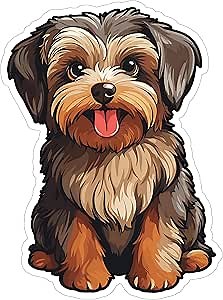 Morkie Sticker 4 Inch Morkie Lover Maltese Yorkie Mix Designer Dog - Waterproof Animal Vinyl Decal for Laptop Water Bottle Car Tumbler - Durable Aesthetic Long-Lasting Stickers for Adults ID44990