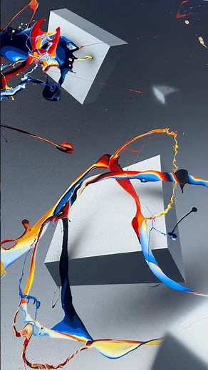 Mind blowing paint throwing technique 🤯 #modernart