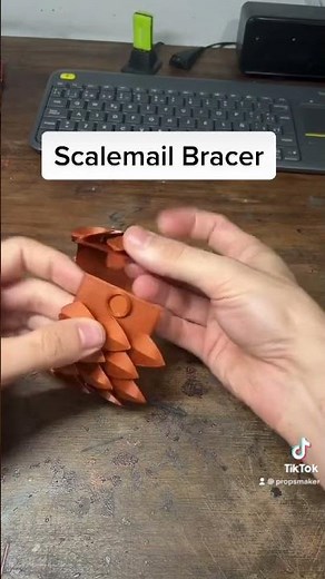 Scalemail Bracer Wearable in One Piece 3D Printable Flexible