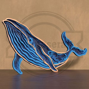 Blue Whale Layered Laser Cut File - 3D Ocean Wall Art - Digital Download - Etsy