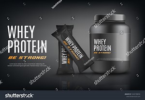 Whey Protein Advertising Banner Template Black: vector de stock (libre de regalías) 1634198650 | Shutterstock