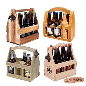 [Hot Item] Wooden Beer Carrier Personalised Beer Carrier Rustic for Erdinger Labatt Blue Founders Lone Star