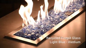 Light Blue Recycled Fire Pit Glass - Medium (18-28Mm), 10 lb. Bag