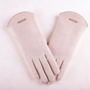 [Hot Item] Winter Warm Popular Fashion Cashmere Knitted Wool Gloves With Metal Logo For Lady