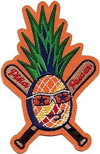 Houston Baseball La Pina Power Patch Pineapple Player Iron On Embroidered