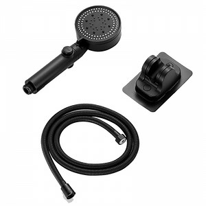 Handheld Shower Head with On/Off Switch - 5 Spray Settings and Hose High Pressure with Bathroom Faucet Kit - Universal Adapter Holder Mount for Wall(Set of 3)