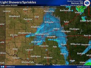 5.3K views · 31 reactions | Light showers across central Oklahoma will continue to move slowly to the southeast this morning into the afternoon. Rainfall amounts will be a trace to a few hundredths of an inch. | US National Weather Service Norman Oklahoma | Facebook