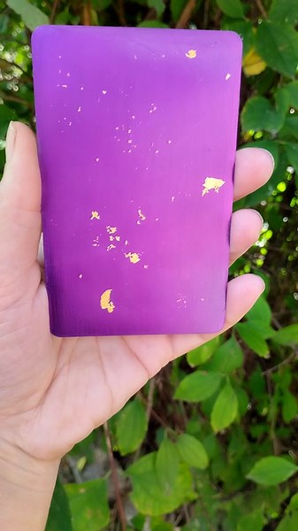 Tesla purple plate with pure gold 24K