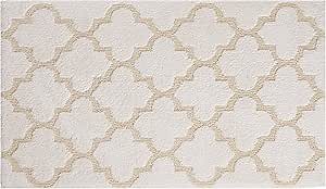 STAINMASTER Trusoft Lattice Design Bath Rug, 24 by 40-Inch, Fresh Cream