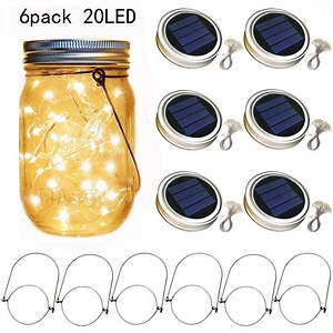 [Hot Item] Outdoor Garden Christmas Trees Solar 20 LEDs Mason Jar String Lights