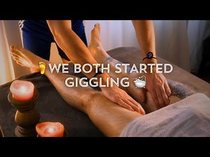 Full Legs Massage | Foot ASMR Toes with Oil, Foam, Steam Towel | NO TALKING