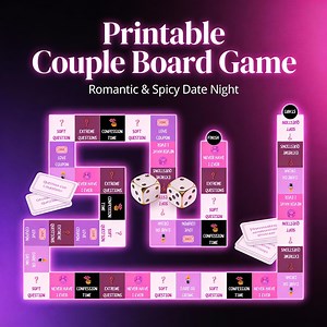 Couple Board Game | Printable Board Game | Couple Drink Game | Date Night Game | Adult Game for Couples| Couples Truth or Dare Questions - Etsy
