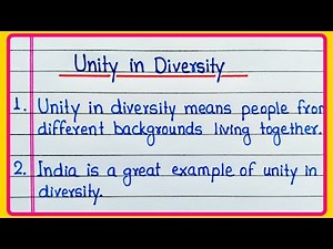 Unity in Diversity essay 10 lines | 10 lines essay on Unity in Diversity | Unity in Diversity