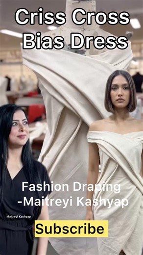 Criss cross bias dress draping ideas #fashiondesign #crisscrossdress