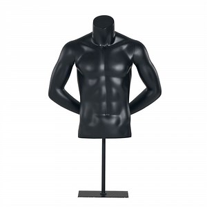 [Hot Item] Muscular Fiberglass Cheap Half Body Blackmale Male Mannequin Torso
