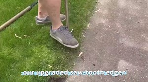 Manual Edger Lawn Tool: Half Moon Edger with Saw-Tooth Upgrade – 38'' Stainless Steel Edging Tool for Garden, Yard & Sidewalks – Ergonomic T-Grip for Clean Edging on Flower Beds