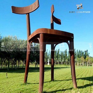 [Hot Item] Contemporary Corten Steel Weathering Steel Chair Sculpture