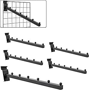 6 Ball Waterfall for Grid Wall and Wire Grid Wall Hangers Gridwall Hooks for Displaying Grid Wall Accessories Clothing Retail Shirt Housewares Rack Vendor Events (6, Black)