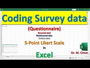 coding survey questionnaire ordinal binomial multinomial data 5 point Likert scale in Excel