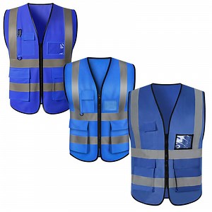 [Hot Item] Fluorescent Tape Reflective Vest for Safety Jacket En20471 Reflective Vest Navy