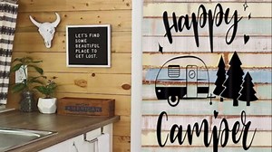 Amazon.com: RV Shower Curtain, Happy Camper Shower Curtain, Camping Travel Trailer Shower Curtain for Camper, Retro Rustic Wood Fabric Shower Curtains Set, Small Narrow Shorter Decor Accessories with Hooks 47X64 : Home & Kitchen