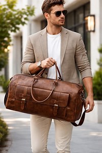 Handmade Pull up Leather Duffle Bag, Vintage Brown Weekender, YKK Zipper - Etsy Canada