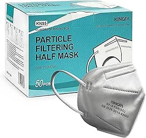 HALIDODO Individually Wrapped, 60 Packs KN95 Face Mask, 5-Ply Breathable Comfortable Safety Mask with Over 95% Filtering(Black)