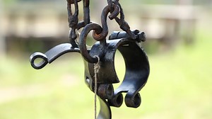 Old Black Iron Shackles Ancient Hammered Stock Footage SBV-311906157 - Storyblocks