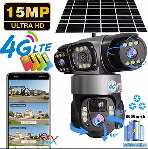 [Hot Item] V380 PRO SIM Card 3 Lens PTZ Waterproof Home Camera Rechargeable WiFi Outdoor Wireless CCTV Camera 4G Solar Security Surveillance Camera