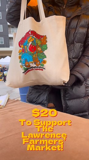 1.2K views | ‼️New Merch Drop‼️ We’ve upgraded our tote bags! The bag is wider and the fabric is thicker to support all your farmers market finds! 塞凌 Be sure to stop by the info booth this Saturday and the next to support the Lawrence Farmers’ Market! | Lawrence Farmers Market | Facebook