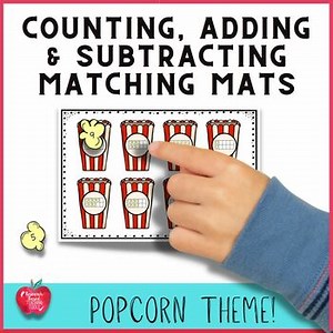Ten Frame Counting, Addition & Subtraction Popcorn Theme