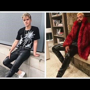 Amazing 🤩🤩 smooth skinny & shiny leather jeans outfits for men & boys#2022