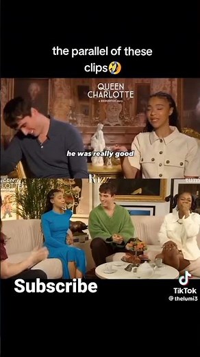 Corey Mylchreest laughing at India Amarteifio 👩🏽‍🤝‍👨🏻 clapping in Queen Charlotte 👑 #shorts