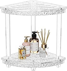 Acrylic Shower Bench - Perfect Corner Shower Stool, Ideal Shower Foot Rest for Shaving Legs, Bath Seating, Towel Storage - Waterproof Upgrade from Traditional Wood & Teak Stools - Textured