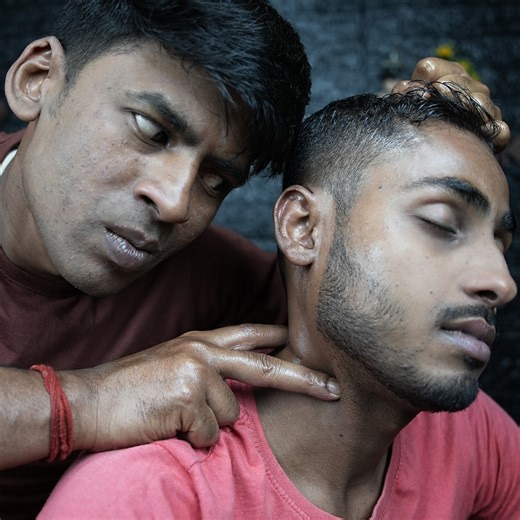 ASMR Oily Neck And Head Massage With Neck Cracking #massage #neckcrack #scratching | Home ASMR clinic