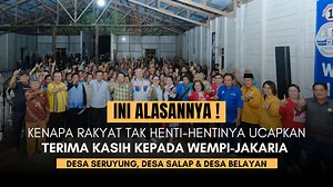 "Pada hari ketiga kegiatan kampanye tatap muka dan dialog, pasangan calon Bupati dan Wakil Bupati Malinau, Wempi-Jakaria, kembali menyapa masyarakat dengan penuh semangat. Kegiatan ini digelar di tiga lokasi strategis, yakni BPU Desa Seruyung, BPU Desa Salap, dan Balai Adat Desa Belayan, pada 16 Oktober 2024." "Wempi-Jakaria, yang hadir bersama istri, tim pemenangan, serta dukungan penuh dari 18 partai politik, disambut antusias oleh masyarakat. Dialog yang interaktif dan penuh apresiasi ini men