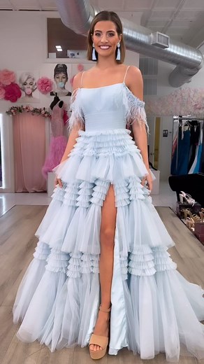 Sherri Hill ballgowns are a big deal ♡ Style # 55507 Ready to ship from store or for immediate purchase: Light blue 00 4 #prom #promdress #pageant #pageantdress #sherrihill #sherrihillballgown #ballgown #tulle #glitter #largestinventory #weship #layaway #comeseeus #formal #eveningwear #eveninggown #comeseeus #shopfaulkenberys | Shop Faulkenberys