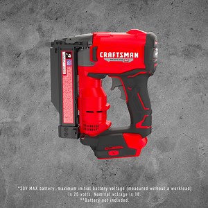 From woodwork to upholstery, the V20* BRUSHLESS RP™ Cordless 23 Ga. Pin Nailer will get the job done, no matter how hard the task. https://bit.ly/3KGFq20 | Craftsman