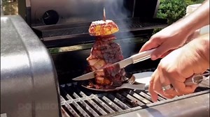 Upgraded Multifunctional Turkey Fryer Stand Kit Vertical Skewer, BBQ Turkey Fryer Accessories Poultry Turkey Hanger Chicken Rack for Grill, Stainless Steel