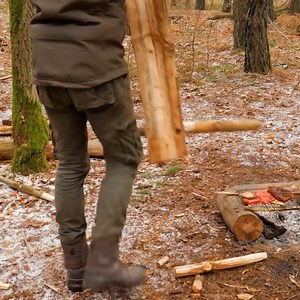 5.2K views · 31 reactions | Using Hand Tools to Build an Off-Grid Log Cabin and Tiny House in the Forest to Survive the Winter | Bushcraft Only | Facebook