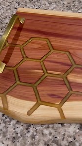 Live Edge Walnut Charcuterie Board – Epoxy Honeycomb, Gold Handles - Etsy Canada