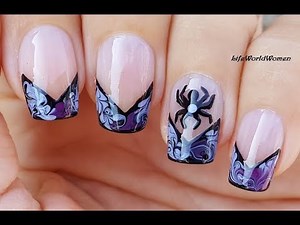 HALLOWEEN FRENCH MANICURE Nail Art With SPIDER Design