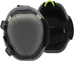Bucket Boss Molded Non-Mar Knee Pads, Certified High-Visibility Markings for Safety, Breathable Mesh Lining, Elastic Top Strap for Comfort, Web Bottom Strap Buckle Closure, in Grey, FX2