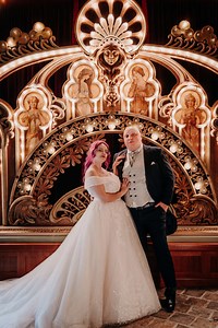 You may have seen plenty of funfair and amusement themed weddings, but have you seen one at an actual theme park before? For Gérôme and Sandy, who run a YouTube channel documenting their adventures in theme parks, choosing this venue felt like a natural decision. See more at rocknrollbride.com today - comment LINK to go straight there! Couple @geromeenlive @sandy_labouille Photos & Video @thewildstrawberry.picture Venue @niglogland_official | Rock n Roll Bride