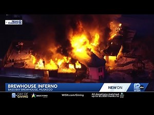 Crews battle massive brewhouse fire in Muskego