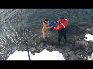 Jumping into Antarctica's icy waters