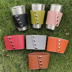 [Hot Item] PU Leather Bottle Insulation Beer Milk Tea Cup Cover Coffee Holder Mug Sleeve
