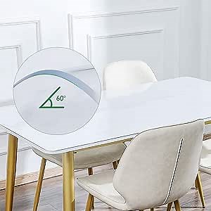 Odorless No Sharp Edge Protection Table Cover Clear Plastic Desk Protector 18×24 Inch 1.5mm Thickness Waterproof Table Cover Dresser Coffee Dining Table Cover Multi-Size Optional