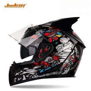 [Hot Item] Newly Designed ABS Motorcycle Helmet Full Face Helmet Jk310 Black Clown (horn) with DOT Certifications